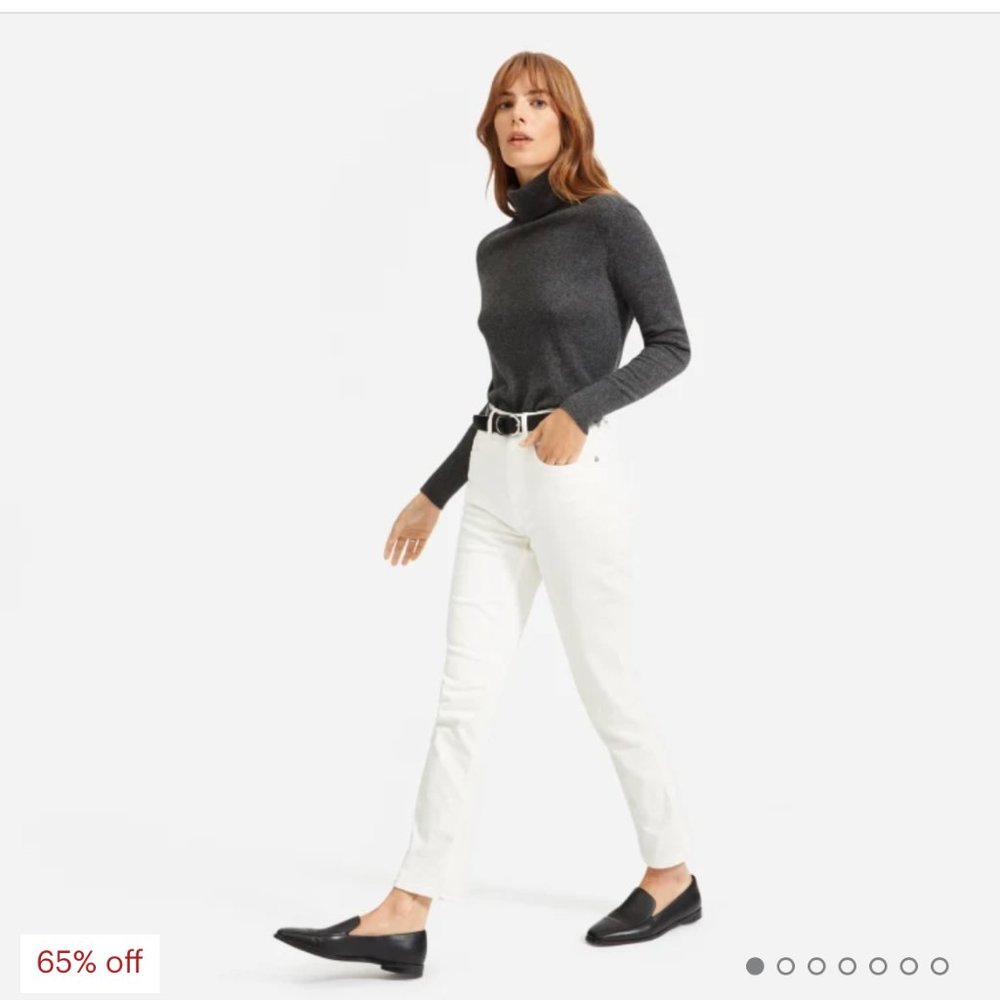 NWT Everlane The Japanese Denim Cheeky Jean in Bone